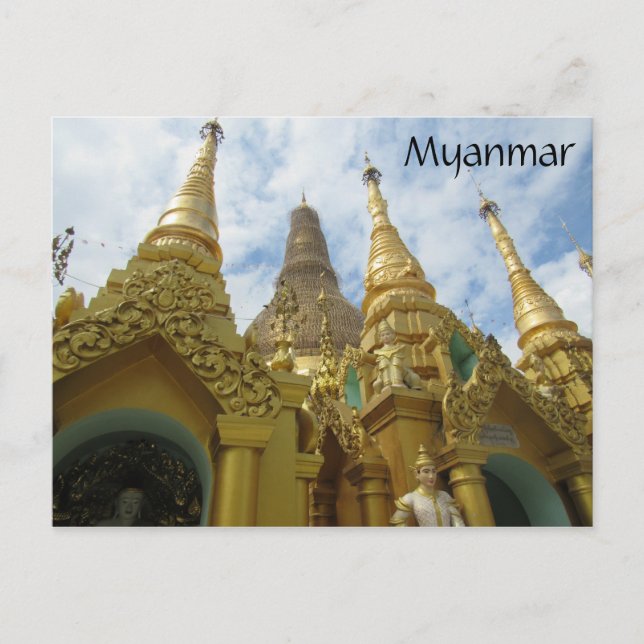 shwedagon stupor myanmar vykort (Framsida)
