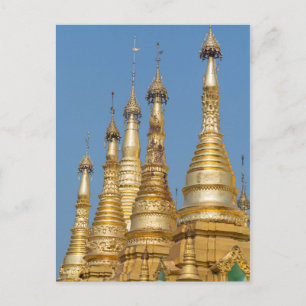 Shwedagonpagodans spiror vykort