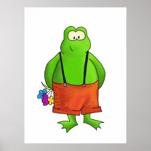 Shy Boy Frog Art Skriv ut Poster