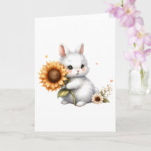Shy Bunny med solros All-Tillfälle Hälsning