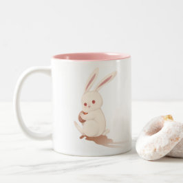 Shy Bunny Rosa Two Tone Mugg