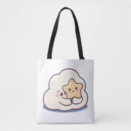 Shy Cloud Hugger a Star - Dreamy Cute Himmel Chara Tygkasse