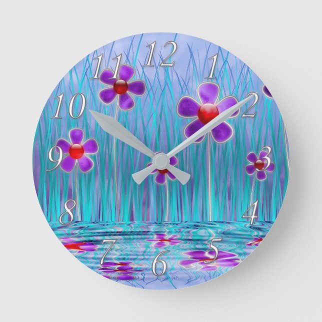 Shy Daisys Clock Rund Klocka (Framsida)