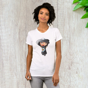 Shy Fransk Girl Womens T-Shirt