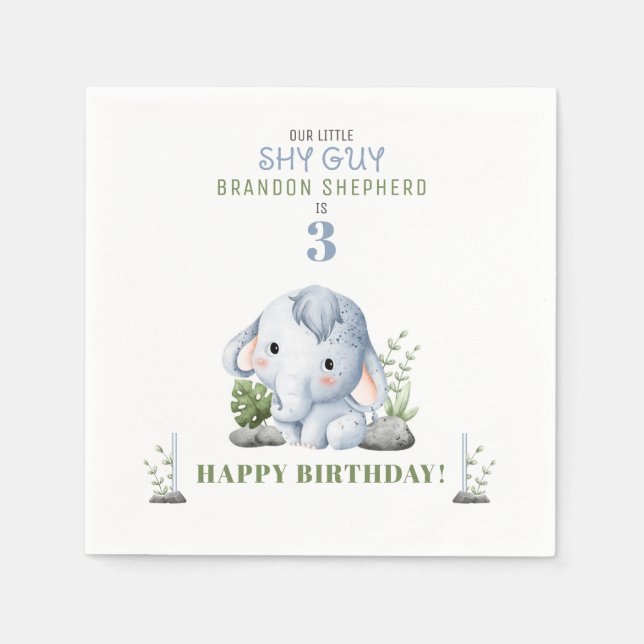 Shy Guy Födelsedagsfest Papper Napkins Pappersservett (Framsidan)