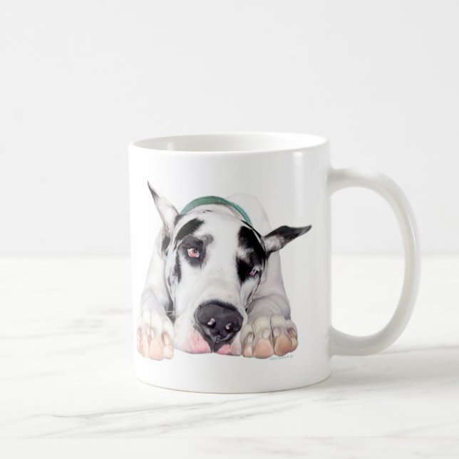 Shy Harlequin Great dane Kaffemugg (Höger)