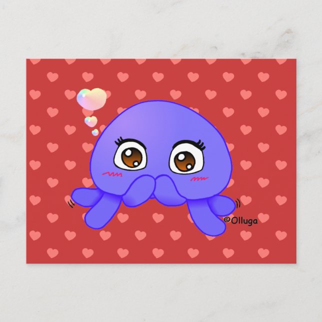 Shy Jellyfish Vykort (Framsida)