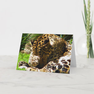 Shy Leopard Belated Hälsning Helgkort