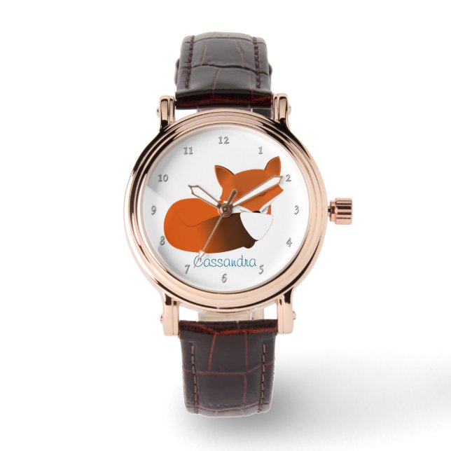 Shy Little Red Fox Personlig Armbandsur (Framsida)