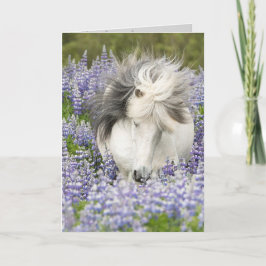 Shy Lupine Mare Horse Greeting Card Kort
