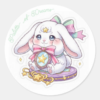 Shy Magic Bunny - Pastel Makeup Palette Kawaii 🐰✨ Runt Klistermärke