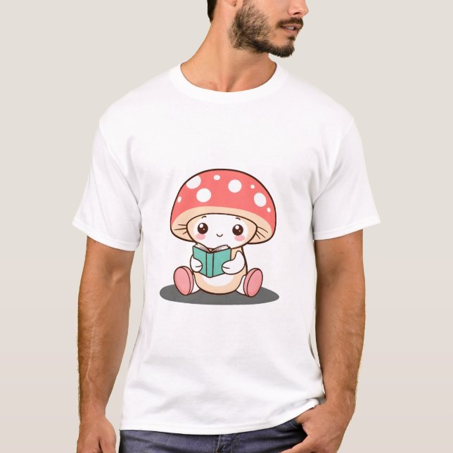 Shy Mushroom Holding a Bok T Shirt (Framsida)