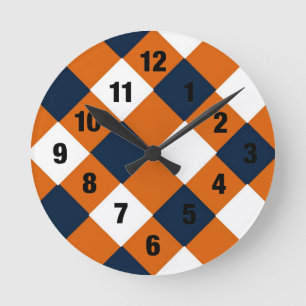Shy Orange och Blue Cobbler Clock Rund Klocka