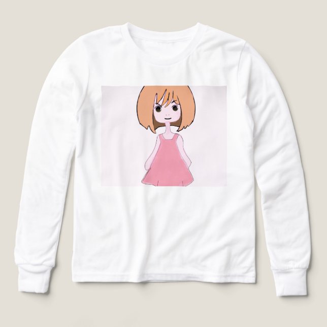 Shy Smile i Rosa T Shirt (Design framsida)