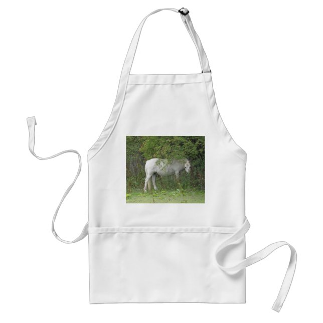 Shy White Horse Apron Förkläde (Framsidan)