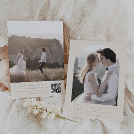 SHYLAH Elegant Guld Cream Monogram Vintage bröllop Spara Datumet