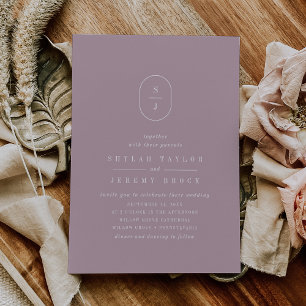 SHYLAH Elegant Lilac Geometric Monogram Bröllop Inbjudningar