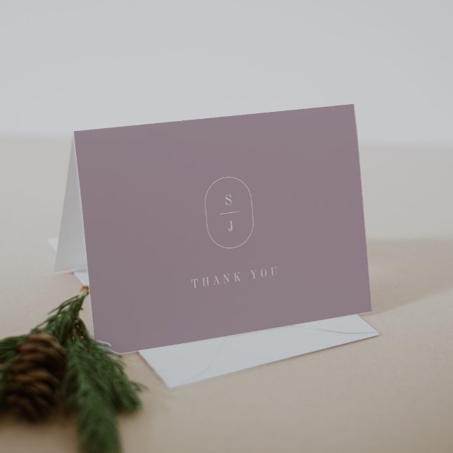 SHYLAH Folded Mauve Lilac Simple Modern Bröllop Tack Kort (SHYLAH Folded Mauve Lilac Simple Modern Wedding Thank You Card)