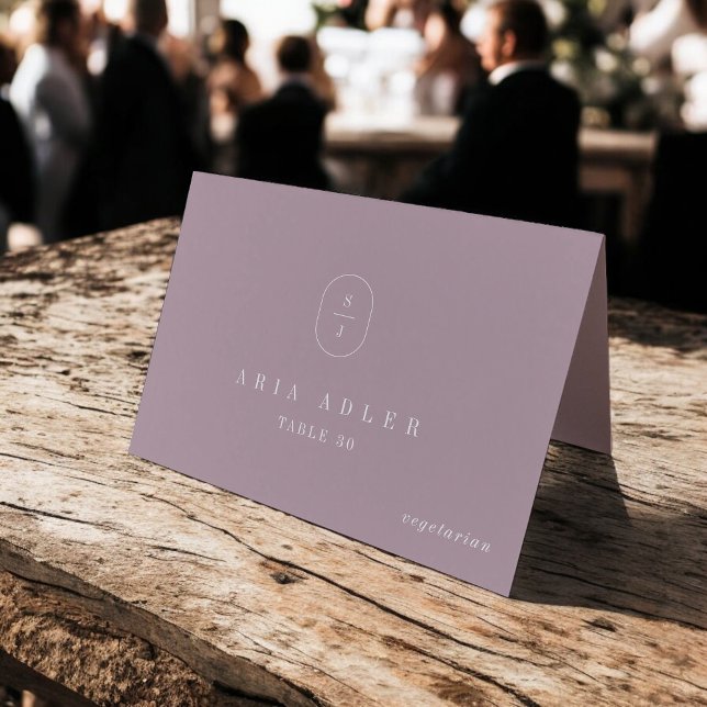 SHYLAH Geometric Lilac Mauve Bröllop ortkort Bordsnummer (SHYLAH Geometric Lilac Mauve Wedding Place Cards)