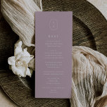 SHYLAH Minimalist Lilac Dusty Ro Elegant bröllop Meny<br><div class="desc">Detta minimalistiska lilaxdammiga ro elegant bröllop-menykort från Shylah-samlingen är perfekt för ett klassiskt bröllop. Den enkla utformningen av lilan för rosa har ett geometriskt ovalmonogram med parets initialer och ett modernt minimalistiskt sinne. Den här menyn kan användas för bröllopsmottagning,  repetitionsmiddag eller vad som helst.</div>