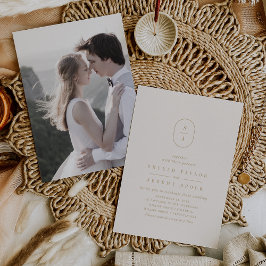SHYLAH Neutralt Guld Cream Elegant Photo Bröllop Inbjudningar