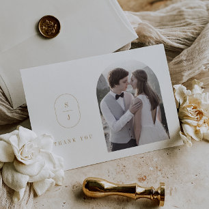 SHYLAH platt klassisk Boho Guld Photo Bröllop Tack Kort