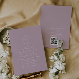 SHYLAH QR Code minimalist Lilac Dusty Ro Bröllop Inbjudningar