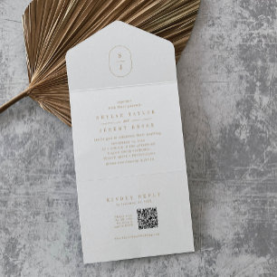 SHYLAH QR-kod Traditional Guld Minimal Bröllop