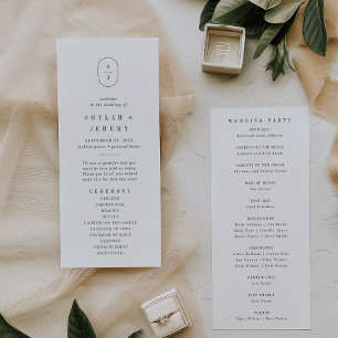 SHYLAH Simple Boho Modern Unique Monogram Bröllop Program