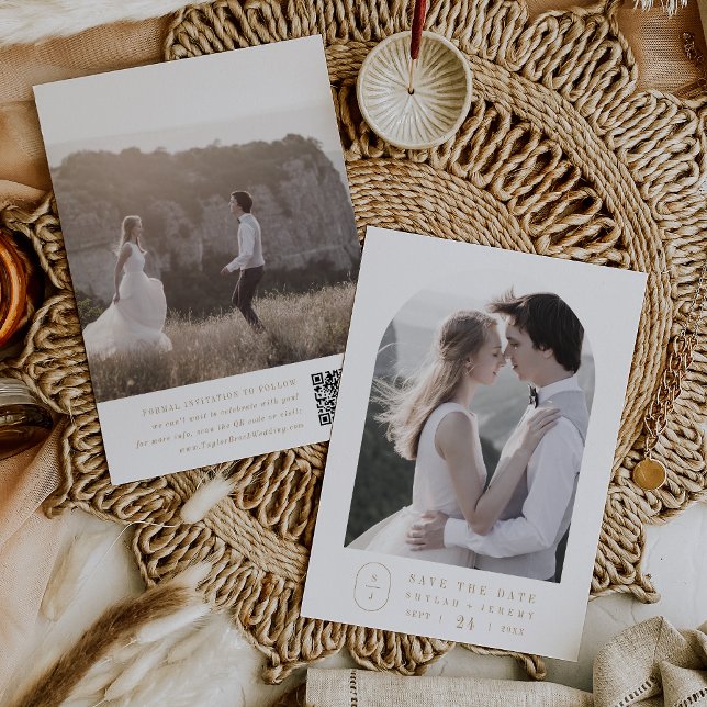 SHYLAH Simple Guld Modern Boho Minimalist Bröllop Spara Datumet (SHYLAH Simple Gold Modern Boho Minimalist Wedding Save The Date)