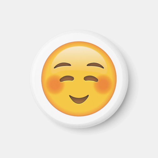Shyly Smiling Ansikte - Emoji Magnet (Framsidan)