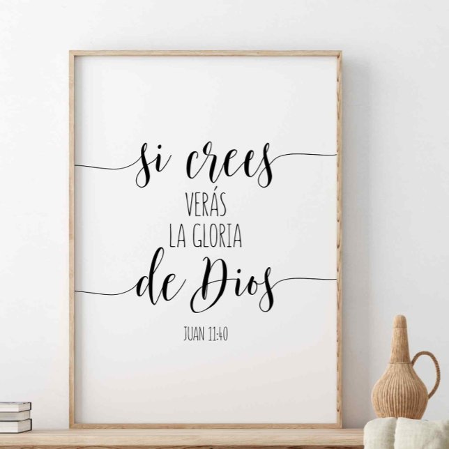 Si Crees Verás La Gloria De Dios, Juan 11:40 Poster (Skapare uppladdad)