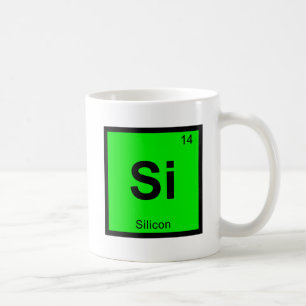 Si - Kiselkemiska återkommande Bord-symbol Kaffemugg