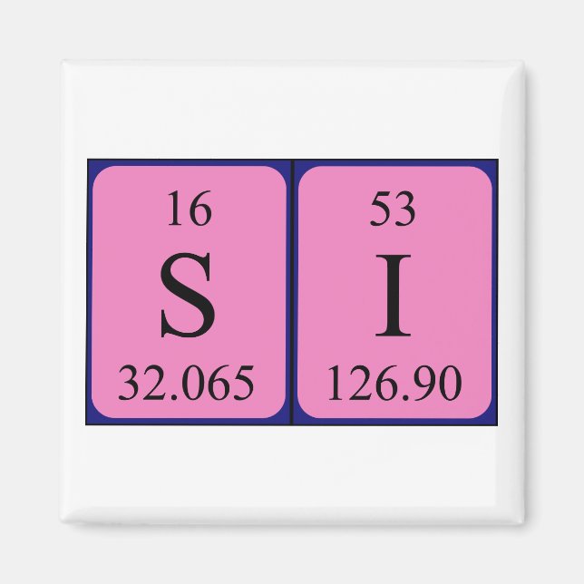 Si Periodisk bord namn magnet 1 (Framsidan)