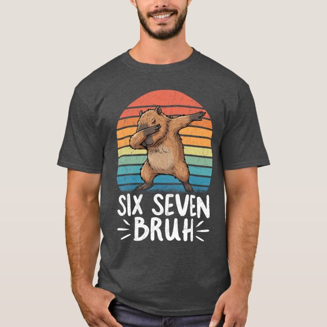 Si Seven Bruh 67 Meme Capybara Rolig Capybara för  T Shirt (Framsida)