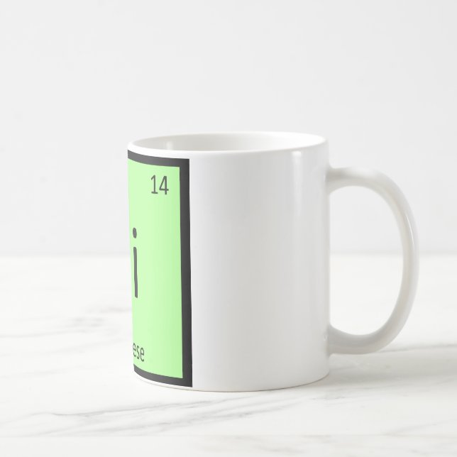 Si - Siamesisk katt Kemiskt periodiskt systemeleme Kaffemugg (Höger)