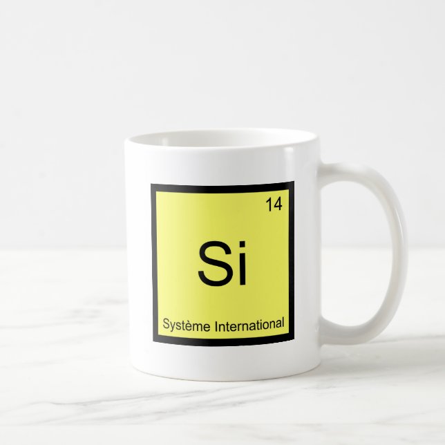 Si - Système International Roligt kemisymbol Kaffemugg (Höger)