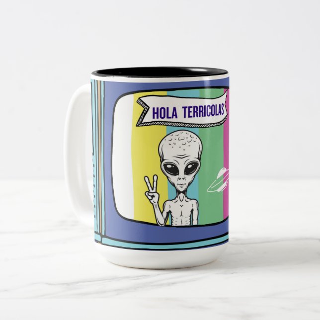 si tienes tv ahi dragsträngssäcken vez Två-Tonad mugg (Framsida vänster)