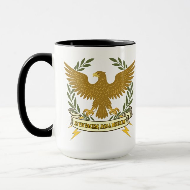 Si Vis Pacem, Para Bellum.. Eagle and lightning  Mugg (Vänster)