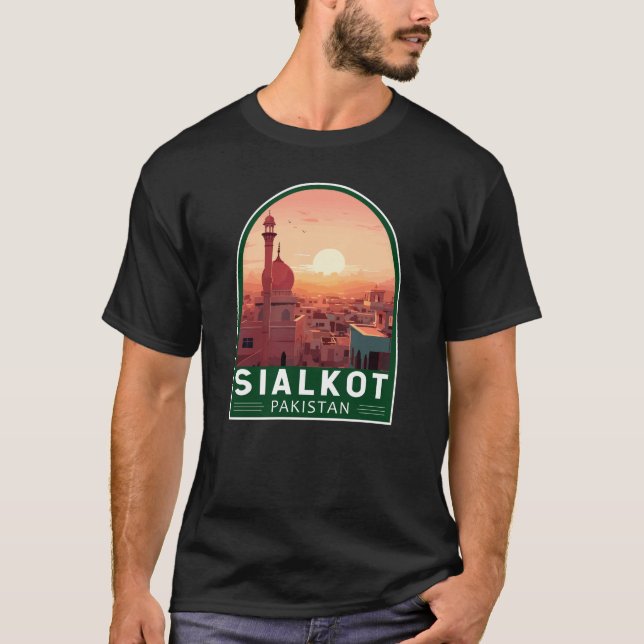 Sialkot Pakistan Travel Art Vintage T Shirt (Framsida)