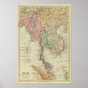 Siam, Burma och Anam Poster