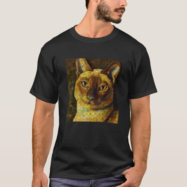 Siam Cat Porträtt Gustav Klimt StyleKatzenbesitzer T Shirt (Framsida)