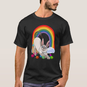 Siames katt påskägg kanin t shirt