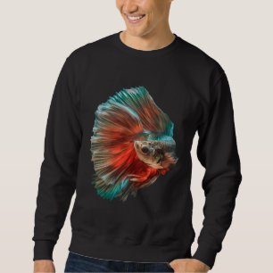 Siamese Betta Fish Lång Ärmad Tröja