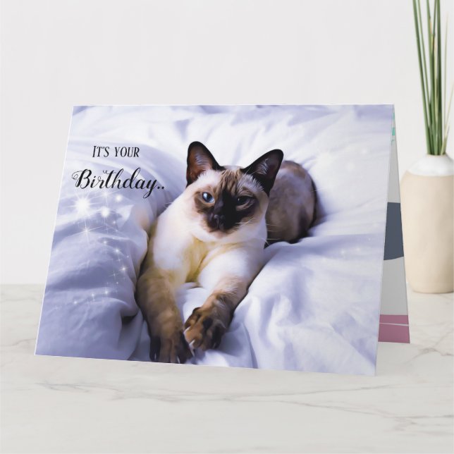 Siamese Birthday Card Kort (Framsida)