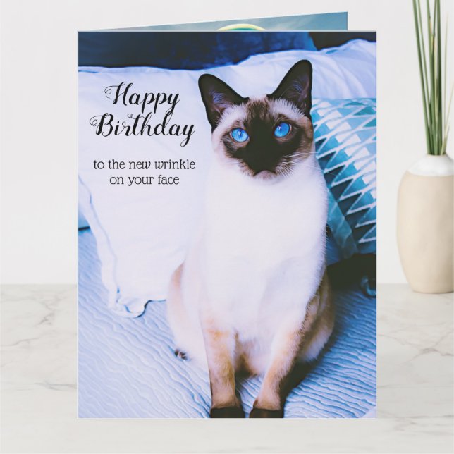 Siamese Birthday Card Kort (Framsida)