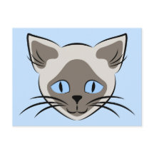 Siamese Blue Eyed Cat Ansikte Graphic Art