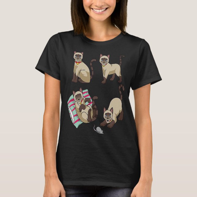 Siamese Ca Kärlek Siamese for Cat T Shirt (Framsida)