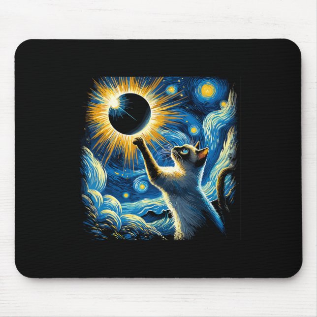 Siamese Cat 2024 Van Gogh Starry Night Siamese Cat Musmatta (Framsidan)