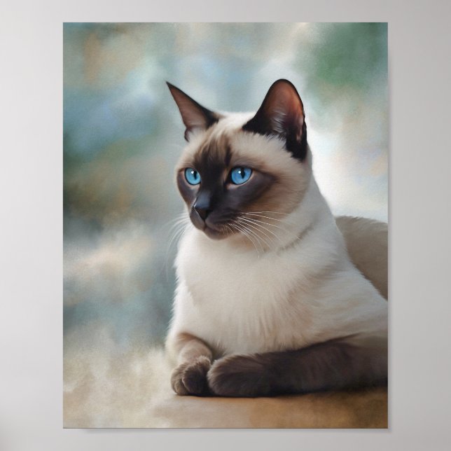 Siamese Cat 749 Digital art Poster (Framsidan)